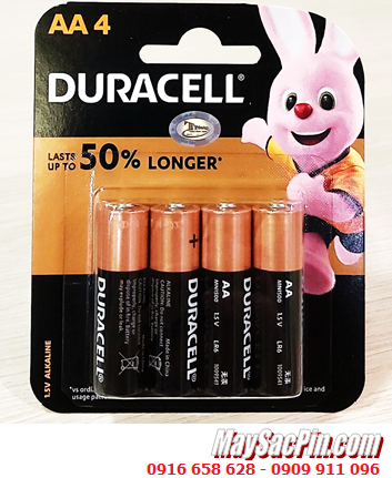 Duracell LR6 MN1500, Pin AA 1.5v alkaline Duracell LR6 MN1500B4 (Lasts up to 50% longer) /Vỉ 4viên